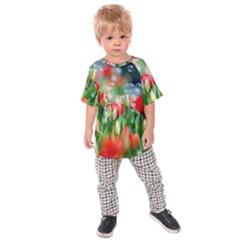 Colorful Flowers Kids Raglan Tee