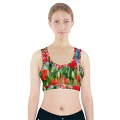 Colorful Flowers Sports Bra With Pocket by Mariart