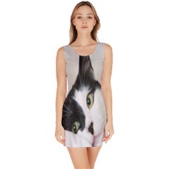 Cat Face Cute Black White Animals Bodycon Dress