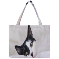 Cat Face Cute Black White Animals Mini Tote Bag by Mariart