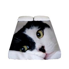 Cat Face Cute Black White Animals Fitted Sheet (full/ Double Size)