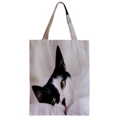 Cat Face Cute Black White Animals Zipper Classic Tote Bag by Mariart