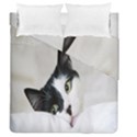 Cat Face Cute Black White Animals Duvet Cover Double Side (Queen Size) View1