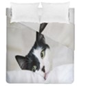 Cat Face Cute Black White Animals Duvet Cover Double Side (Queen Size) View2