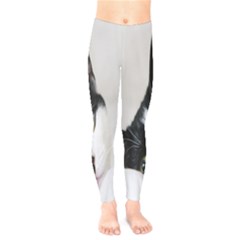 Cat Face Cute Black White Animals Kids  Legging