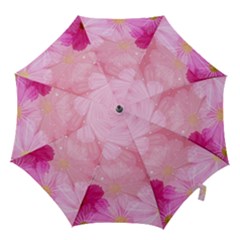 Cosmos Flower Floral Sunflower Star Pink Frame Hook Handle Umbrellas (small)