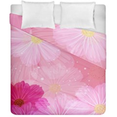 Cosmos Flower Floral Sunflower Star Pink Frame Duvet Cover Double Side (california King Size)