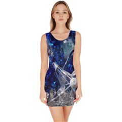 Christmas Silver Blue Star Ball Happy Kids Bodycon Dress by Mariart