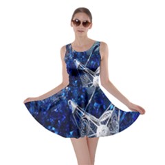 Christmas Silver Blue Star Ball Happy Kids Skater Dress