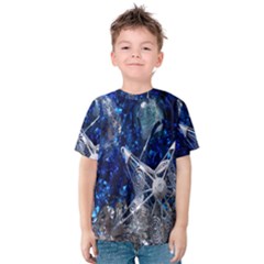 Christmas Silver Blue Star Ball Happy Kids Kids  Cotton Tee