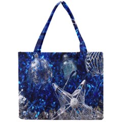 Christmas Silver Blue Star Ball Happy Kids Mini Tote Bag