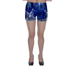 Christmas Silver Blue Star Ball Happy Kids Skinny Shorts