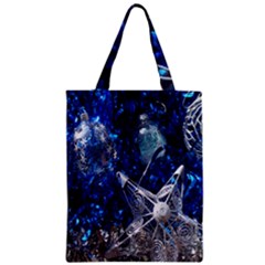 Christmas Silver Blue Star Ball Happy Kids Zipper Classic Tote Bag