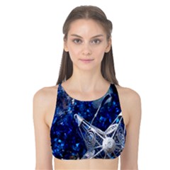 Christmas Silver Blue Star Ball Happy Kids Tank Bikini Top