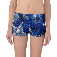 Christmas Silver Blue Star Ball Happy Kids Reversible Boyleg Bikini Bottoms