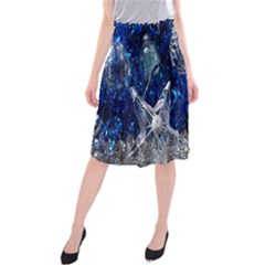 Christmas Silver Blue Star Ball Happy Kids Midi Beach Skirt