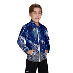 Christmas Silver Blue Star Ball Happy Kids Wind Breaker (Kids)