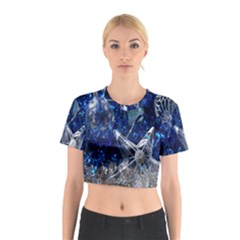 Christmas Silver Blue Star Ball Happy Kids Cotton Crop Top