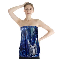 Christmas Silver Blue Star Ball Happy Kids Strapless Top