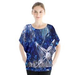 Christmas Silver Blue Star Ball Happy Kids Blouse