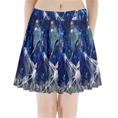 Christmas Silver Blue Star Ball Happy Kids Pleated Mini Skirt