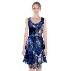 Christmas Silver Blue Star Ball Happy Kids Racerback Midi Dress