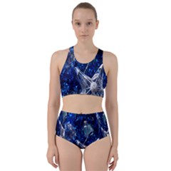 Christmas Silver Blue Star Ball Happy Kids Racer Back Bikini Set