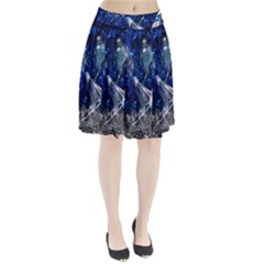 Christmas Silver Blue Star Ball Happy Kids Pleated Skirt