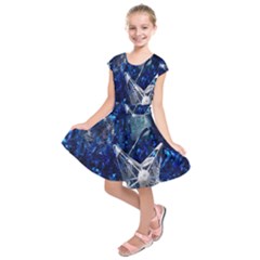 Christmas Silver Blue Star Ball Happy Kids Kids  Short Sleeve Dress