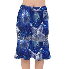 Christmas Silver Blue Star Ball Happy Kids Mermaid Skirt