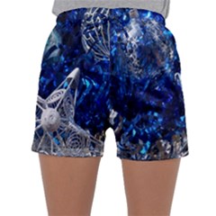 Christmas Silver Blue Star Ball Happy Kids Sleepwear Shorts