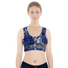 Christmas Silver Blue Star Ball Happy Kids Sports Bra With Pocket