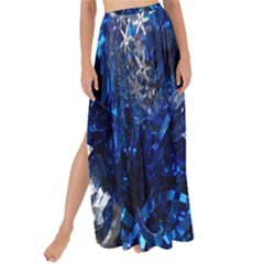 Christmas Silver Blue Star Ball Happy Kids Maxi Chiffon Tie-Up Sarong