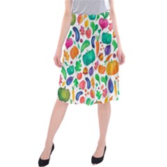 Pattern Autumn White Midi Beach Skirt by kostolom3000shop