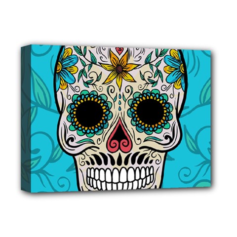 Sugar Skull New 2015 Deluxe Canvas 16  X 12   by crcustomgifts