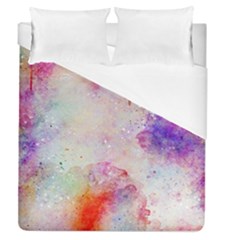 Watercolor Galaxy Purple Pattern Duvet Cover (queen Size) by paulaoliveiradesign