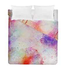 Watercolor Galaxy Purple Pattern Duvet Cover Double Side (full/ Double Size) by paulaoliveiradesign