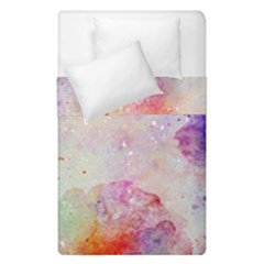 Watercolor Galaxy Purple Pattern Duvet Cover Double Side (single Size) by paulaoliveiradesign