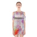 Watercolor Galaxy Purple Pattern Shoulder Cutout One Piece View1