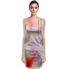 Watercolor Galaxy Purple Pattern Sleeveless Velvet Midi Dress