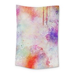 Watercolor Galaxy Purple Pattern Small Tapestry