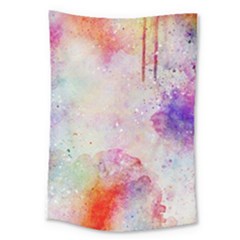 Watercolor Galaxy Purple Pattern Large Tapestry