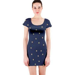 Navy/gold Stars Short Sleeve Bodycon Dress by Colorfulart23