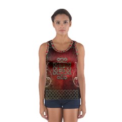 The Celtic Knot With Floral Elements Sport Tank Top  by FantasyWorld7