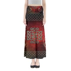 The Celtic Knot With Floral Elements Full Length Maxi Skirt by FantasyWorld7