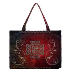 The Celtic Knot With Floral Elements Medium Tote Bag by FantasyWorld7