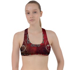 The Celtic Knot With Floral Elements Criss Cross Racerback Sports Bra by FantasyWorld7