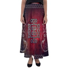 The Celtic Knot With Floral Elements Flared Maxi Skirt by FantasyWorld7