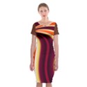 Red Brown Orange 2 Classic Short Sleeve Midi Dress View1