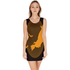 Day Hallowiin Ghost Bat Cobwebs Full Moon Spider Bodycon Dress by Mariart